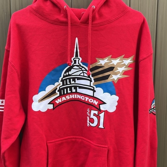 Michell & Ness My Towns Major Hoodie Washington Wizards Size Large Red Like New - Picture 2 of 12